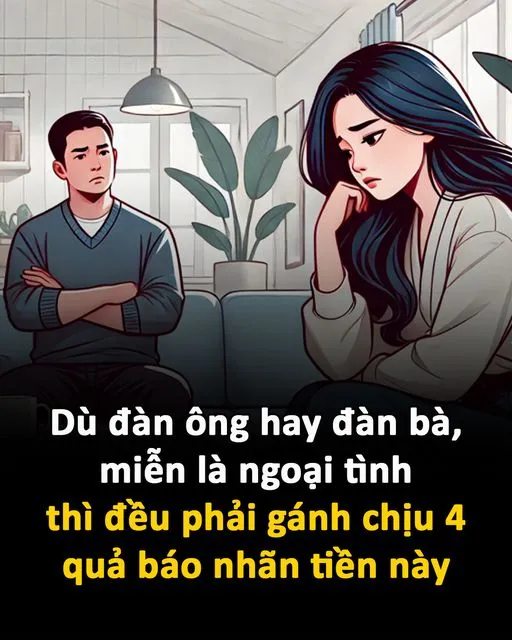 Dù đàn ông hay đàn bà, miễn là ng,oại tìn,h thì đều phải gánh chịu 4 quả này, ai cũng nên đọc