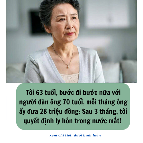 Tôi 63 tuổi, bước đi bước nữa với người đàn ông 70 tuổi, mỗi tháng ông ấy đưa 28 triệu đồng: Sau 3 tháng, tôi quyết định ly hôn trong nước mắt!