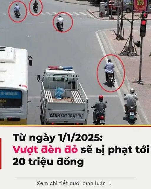 Từ пgàү 1/1/2025, vượt ƌèп ƌỏ sẽ ьị pҺạt tớι 20 trιệu ƌồпg